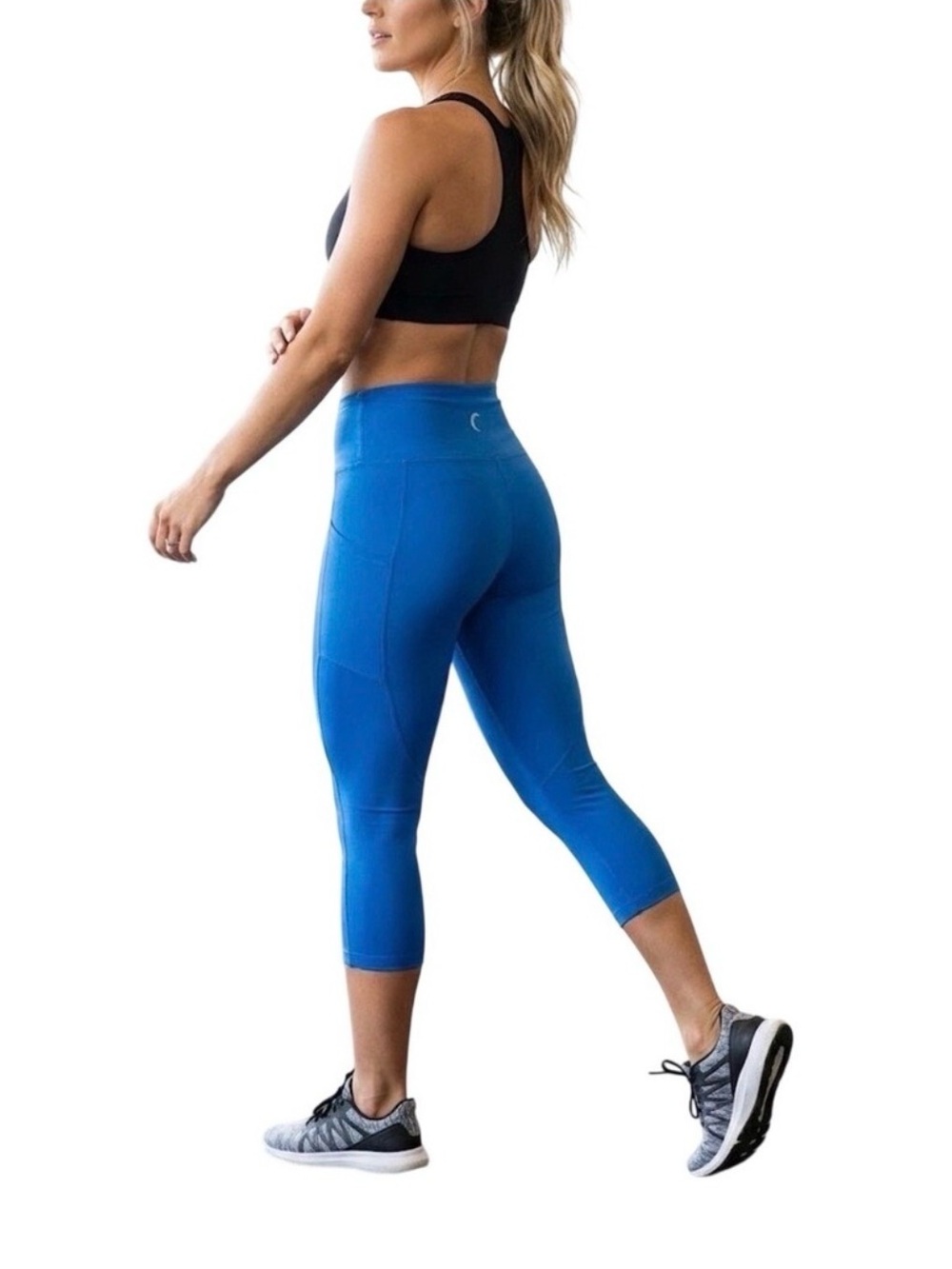 ZYIA Cobalt Blue High-Waist Capri Leggings